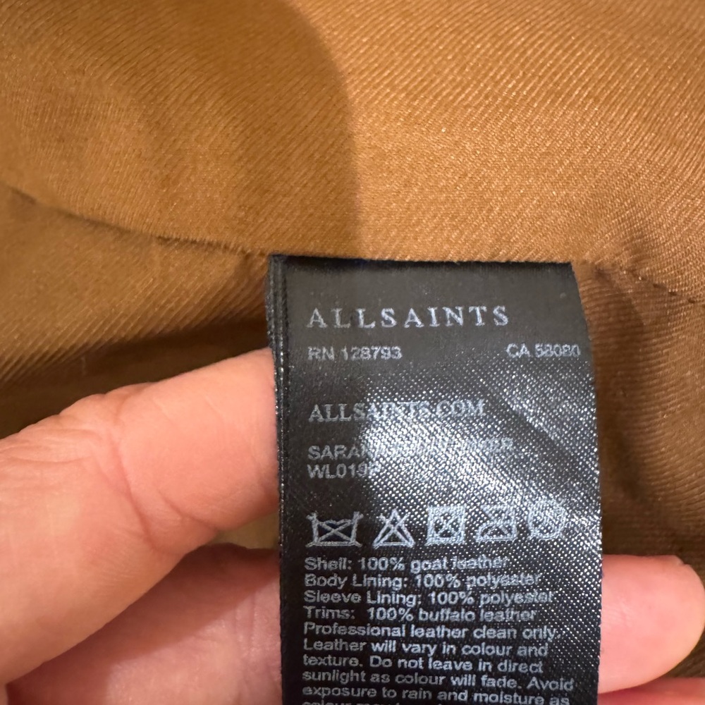 All Saints Brown Suede Women's Biker Jacket - Picture 5 of 5